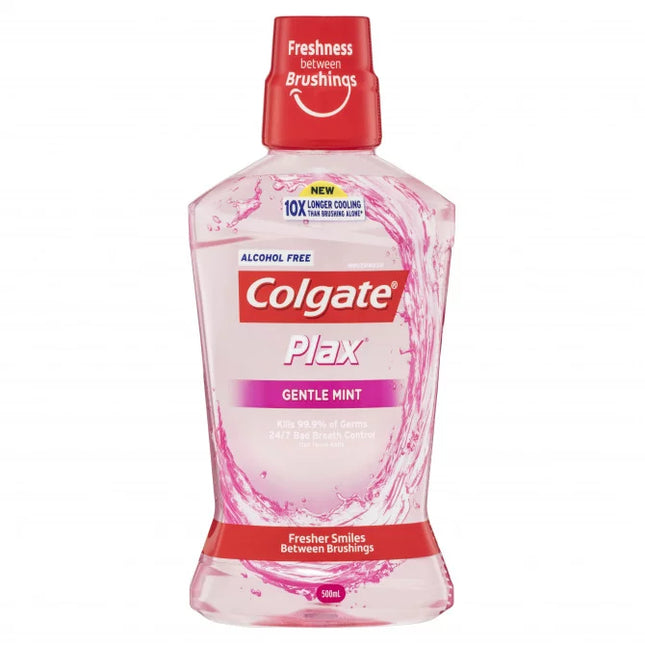 Colgate Plax Alcohol Free Gentle Mint Mouthwash 500ml - OhYouLuckyDuck.com.au