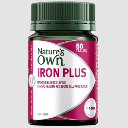 Natures Own Iron Plus 50 Tablets - OhYouLuckyDuck.com.au