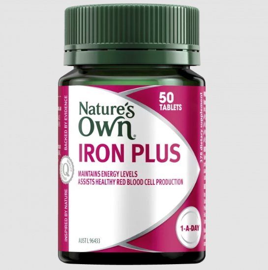 Natures Own Iron Plus 50 Tablets - OhYouLuckyDuck.com.au