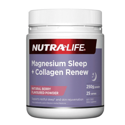 NUTRA-LIFE MAGNESIUM SLEEP AND COLLAGEN RENEW 250G - OhYouLuckyDuck.com.au