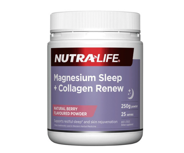 NUTRA-LIFE MAGNESIUM SLEEP AND COLLAGEN RENEW 250G - OhYouLuckyDuck.com.au