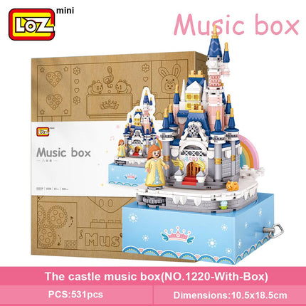 Loz 1220 Princess Castle Music Box Building Blocks Set