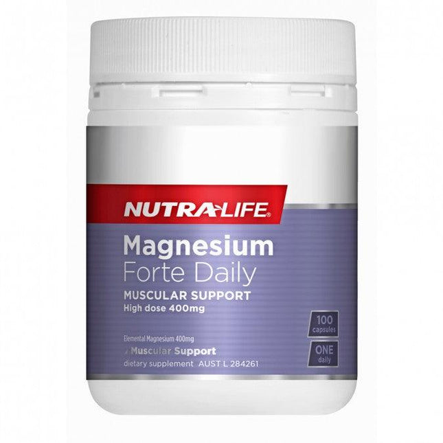 Nutra Life Magnesium Forte Daily 100 Capsules - OhYouLuckyDuck.com.au