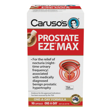Carusos Natural Health Prostate Eze Max 90 Capsules - OhYouLuckyDuck.com.au