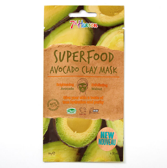 7th Heaven Super Food Avocado Clay Mask Green - OhYouLuckyDuck.com.au