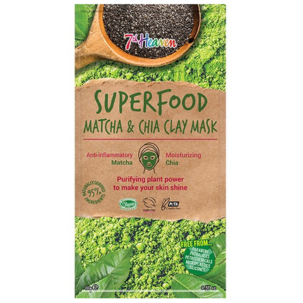 7th Heaven Super Food Matcha And Chia Clay Mask Green - OhYouLuckyDuck.com.au