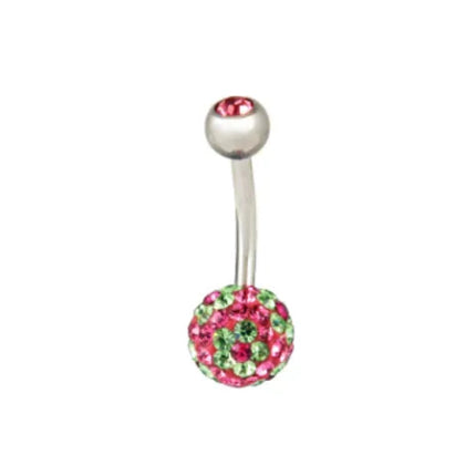 Adnohr Pygmy Belly Sparkler Pink Surgical Steel Navel Ring 14G 10MM