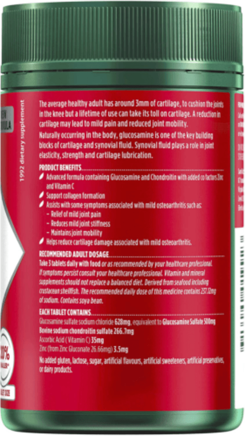 Natures Own Glucosamine Sulfate & Chondroitin Advanced 180 Tablets - OhYouLuckyDuck.com.au