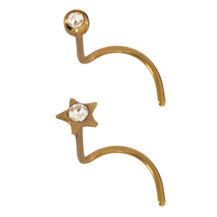 Studex Nose Starlite Crystal Pack  Gold Plated