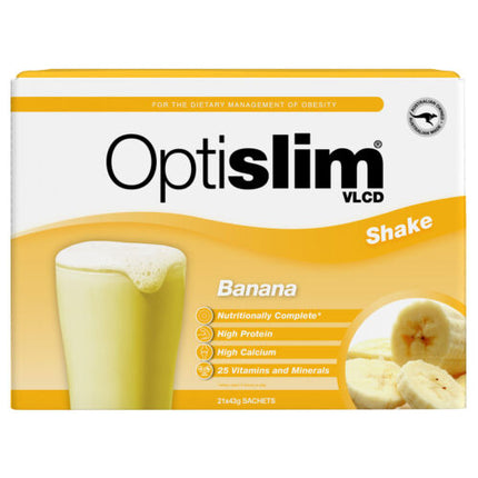 Optislim VLCD Shake Banana 21x43g - OhYouLuckyDuck.com.au
