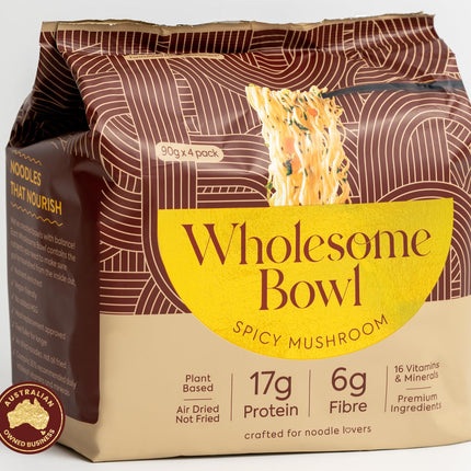 Wholesome Bowl Instant Noodles Spicy Mushroom 90G 4 Pack