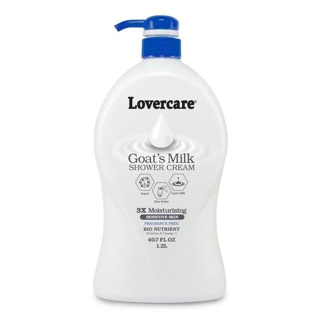 Lovercare Goat’s Milk Shower Cream 1.2 Litre  Sensitive Skin Unscented