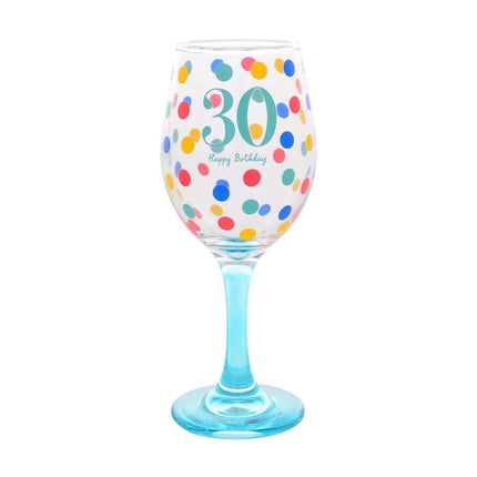 Gibson Gifts 30th Birthday Party Wine Glass Drinkware Blue