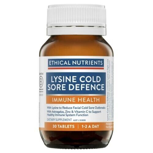 Ethical Nutrients Lysine Viral Cold Sore Defence Tabs 30 - OhYouLuckyDuck.com.au