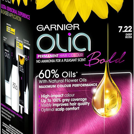 Garnier Olia Bold Permanent Hair Colour 7.22 Deep Rose - OhYouLuckyDuck.com.au
