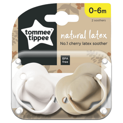 Tommee Tippee Natural Latex Cherry Soothers 0-6m 2 Pack - OhYouLuckyDuck.com.au