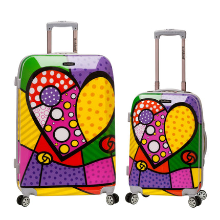 Rockland Departure Hardside Spinner Wheel Luggage Set Heart 2 Piece