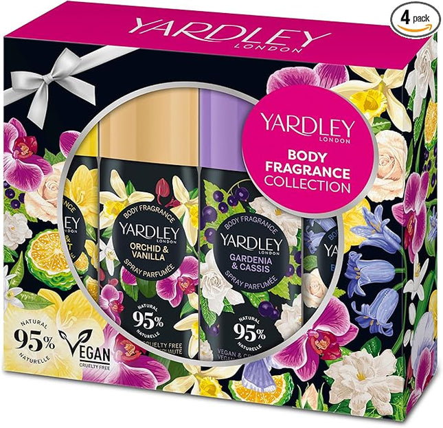 Yardley London Classic Fragrance Body Spray Gift Set 4 x 50ML