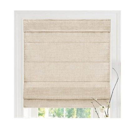 Chicology Roman Shades for Windows Belgian Flax 33in W x 64in H