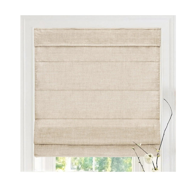 Chicology Roman Shades for Windows Belgian Flax 33in W x 64in H
