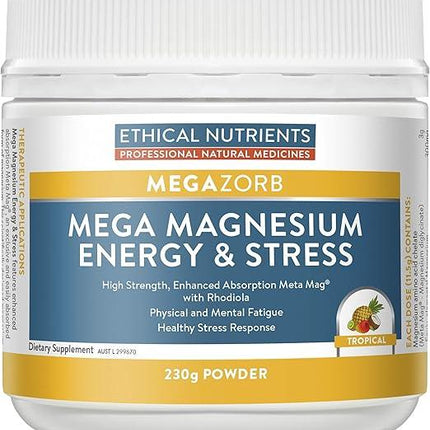 Ethical Nutrients Mega Magnesium Energy & Stress Powder 230g