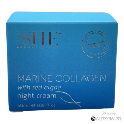 SHE Aromatherapy Marine Collagen Night Cream with Red Algae 50ml - OhYouLuckyDuck.com.au