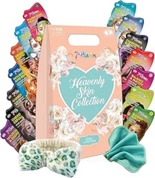 7th Heaven Glow All Out Skincare Gift Set 3 Face Mask Tubes And 14 Face Masks