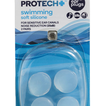 Protech Swimming Soft Silicone Ear Plugs For Sensitive Ears 2 Pairs