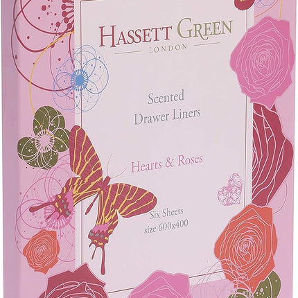 Hasset Green Rose Geranium Scented Drawer Liners 6 Sheets