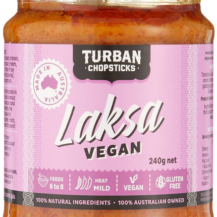 Turban Chopsticks Laksa Vegan Curry Paste for Malaysian Noodle Soup 240G