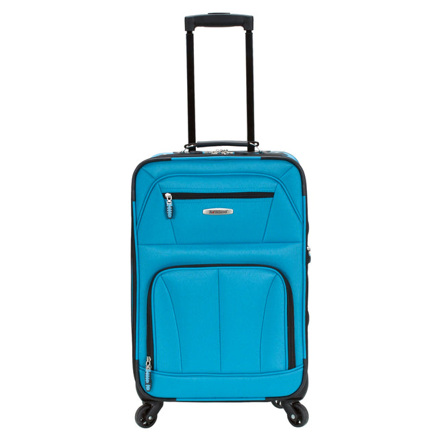 Rockland Pasadena Softside Spinner Wheel Luggage Turquoise Carry On 20 Inches