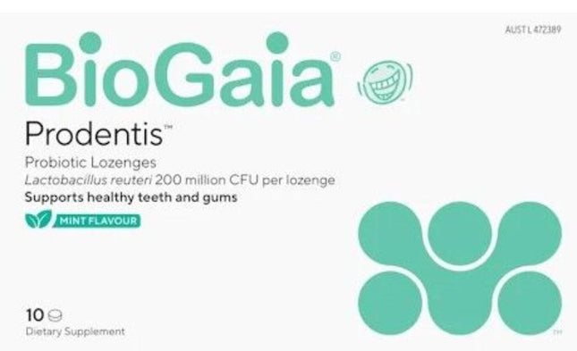 BioGaia ProDentis Oral Probiotic Lozenges for Gum Health Mint 10 Pieces