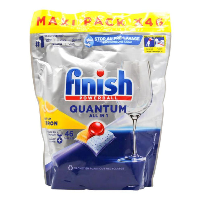 Finish Quantum All In One Dishwasher Tabs Lemon  46 Pack