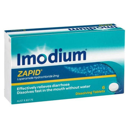 Imodium Zapid 2mg Tablets 6 - OhYouLuckyDuck.com.au