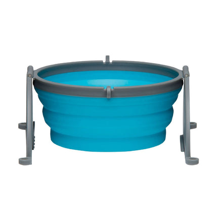 Loving Pets Bella Roma Collapsible Silicone Travel Bowl for Dogs and Cats Blue