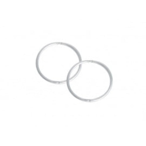Studex Sterling Silver Medium Plain Sleeper Earrings for Sensitive Ears 14MM