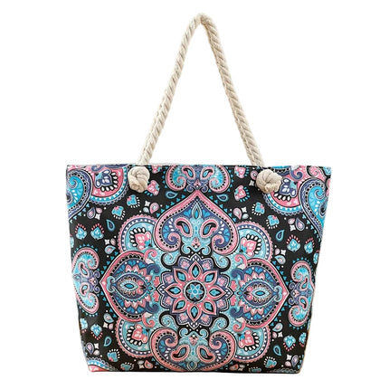 Ginger Bear Boutique Stylish Beach Bag Sandproof Waterproof & Pocket Zipper Tote