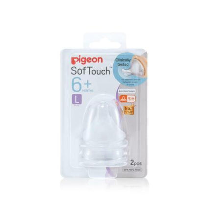 Pigeon Softouch Teat Peristaltic Plus L 2Pk - OhYouLuckyDuck.com.au