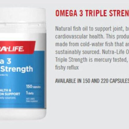 Nutra Life Omega 3 Triple Strength 150 Capsules - OhYouLuckyDuck.com.au