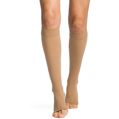 Sigvaris Essential Opaque XL Long Open Toe Light Beige