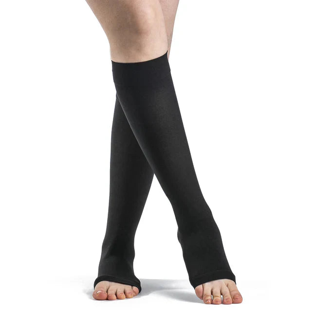 Sigvaris Essential Opaque XL Short Open Toe Black