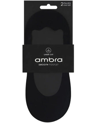 Ambra 2 Pack Smooth Footlet Black