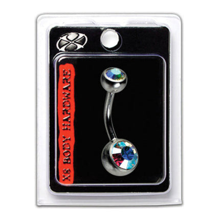 Adnohr X8 Stainless Steel Banana Crystal Ab 14G 10MM