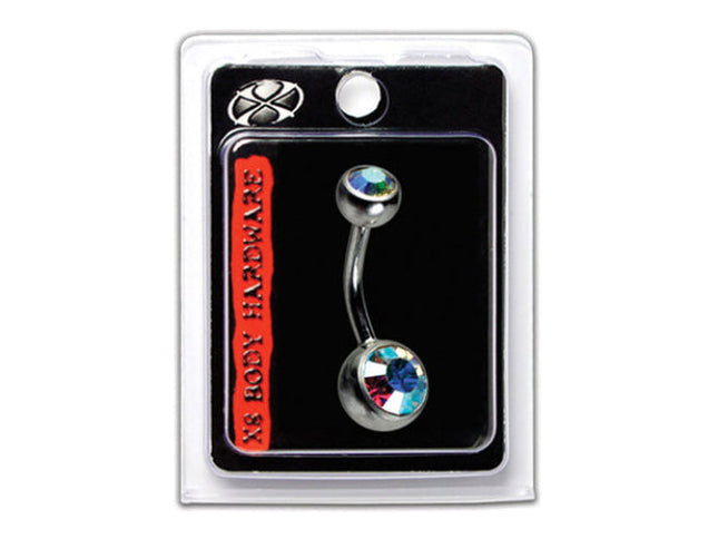 Adnohr X8 Stainless Steel Banana Crystal Ab 14G 10MM