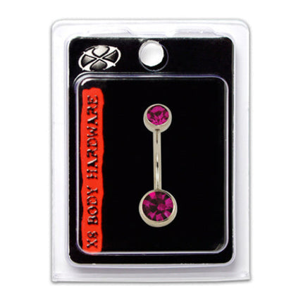 Adnohr X8 Stainless Steel Banana Fuschia 14G 10MM