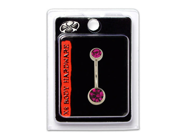 Adnohr X8 Stainless Steel Banana Fuschia 14G 10MM