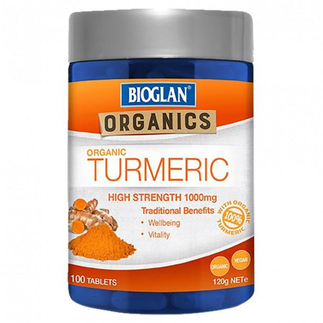 Bioglan Organics Organic Turmeric 1000mg 100 Tablets - OhYouLuckyDuck.com.au