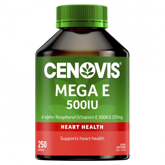 Cenovis Mega E 500IU Vitamin E 250 Capsules - OhYouLuckyDuck.com.au