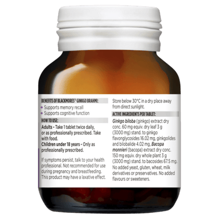 Blackmores Ginkgo Brahmi 40 Tablets - OhYouLuckyDuck.com.au