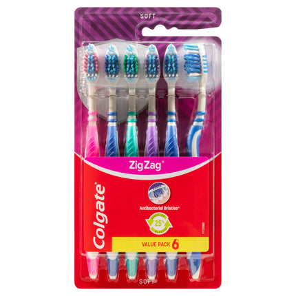 Colgate Zig Zag Soft Toothbrush Value 6 Pack